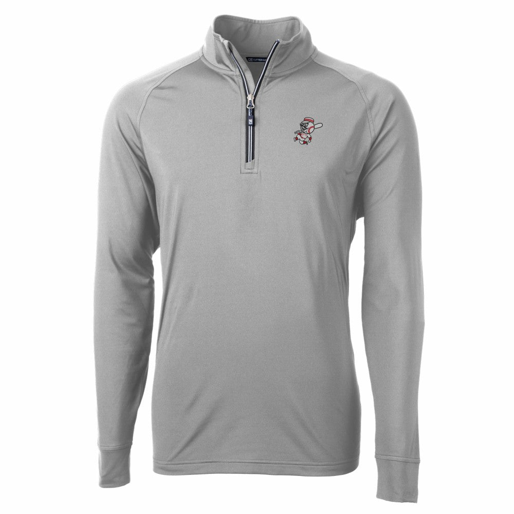 Cincinnati Reds Cutter & Buck Adapt Eco Knit Stretch Recycled Big & Tall Quarter-Zip Pullover Top | MLB US