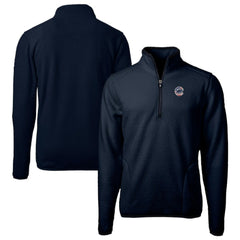 Chicago Cubs Cutter & Buck Big & Tall Americana Cascade Eco Fleece Quarter-Zip Jacket | MLB On Sale