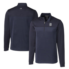 Detroit Tigers Cutter & Buck Big & Tall Traverse Stripe Stretch DryTec Quarter-Zip Top | MLB New