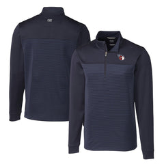 Cleveland Guardians Cutter & Buck Big & Tall Traverse Stretch Eco Stripe DryTec Quarter-Zip Top | MLB New