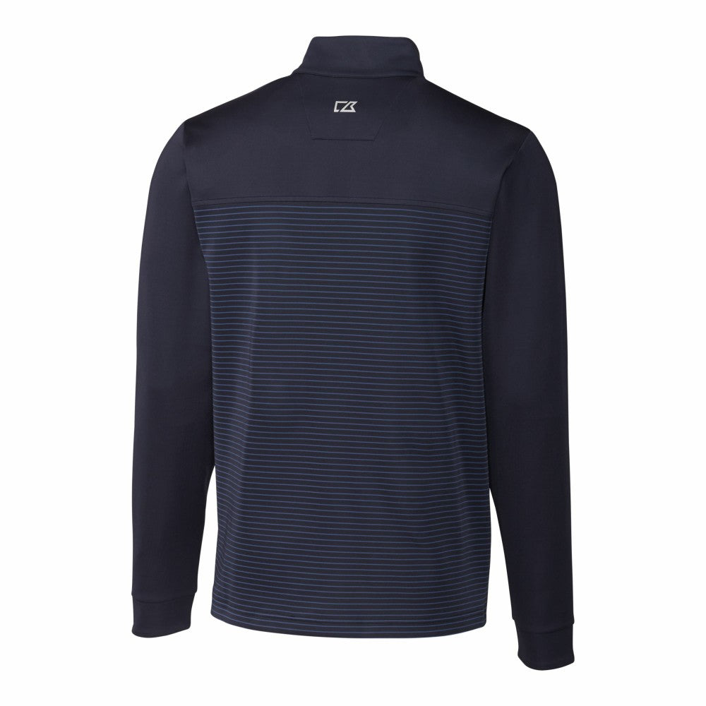 Cleveland Guardians Cutter & Buck Big & Tall Traverse Stretch Eco Stripe DryTec Quarter-Zip Top | MLB New