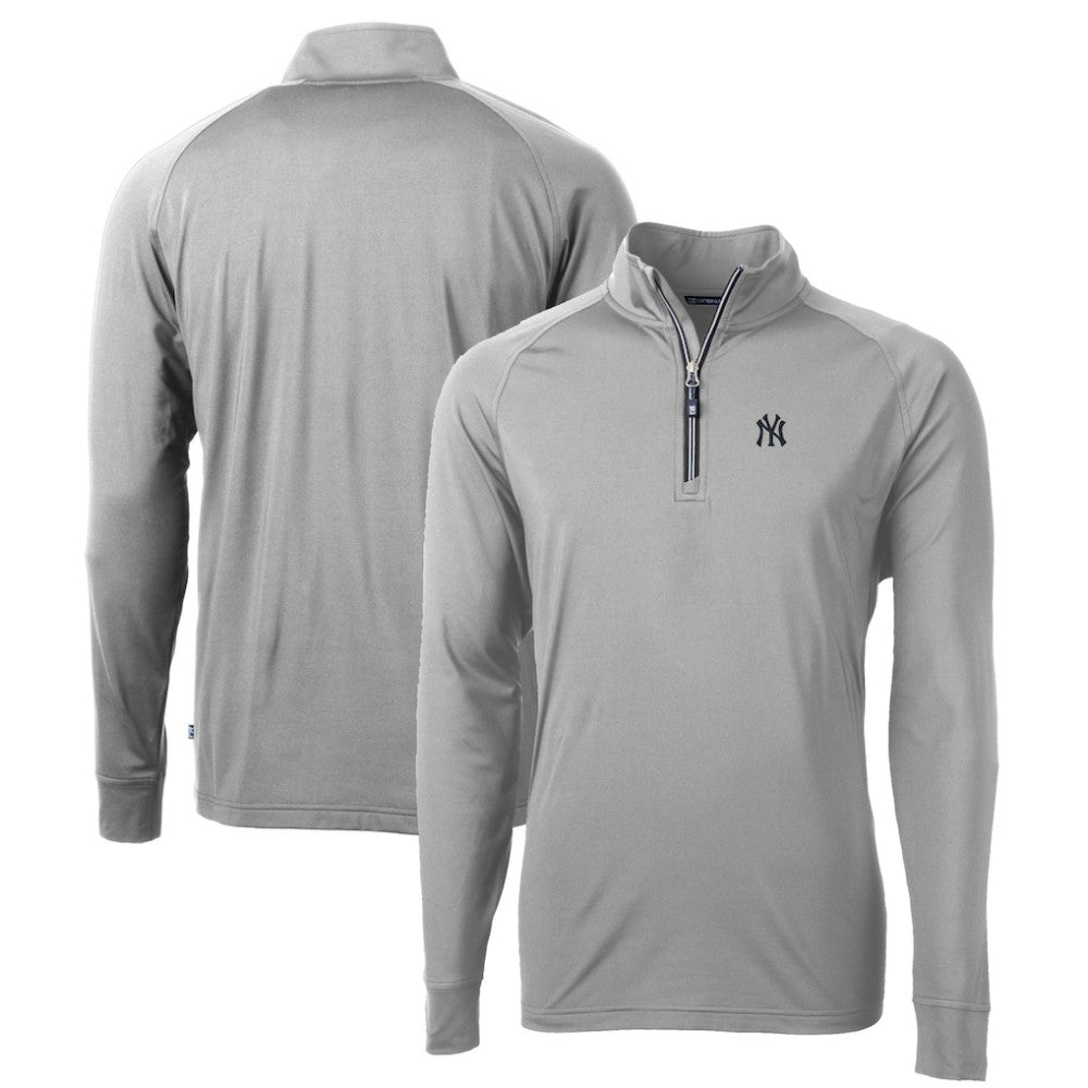 New York Yankees Cutter & Buck Big & Tall Adapt Eco Knit Stretch Recycled Quarter-Zip Pullover Top | MLB New
