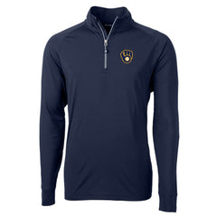 Milwaukee Brewers Cutter & Buck Big & Tall Adapt Eco Knit Stretch Recycled Raglan DryTec Quarter-Zip Top | MLB US