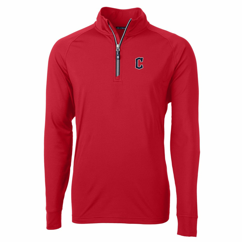 Cleveland Guardians Cutter & Buck Big & Tall Adapt Eco Knit Stretch Recycled Quarter-Zip Pullover Top | MLB On Sale