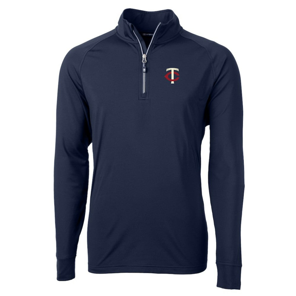 Minnesota Twins Cutter & Buck Big & Tall Adapt Eco Knit Stretch Recycled Quarter-Zip Pullover Top | MLB On Sale