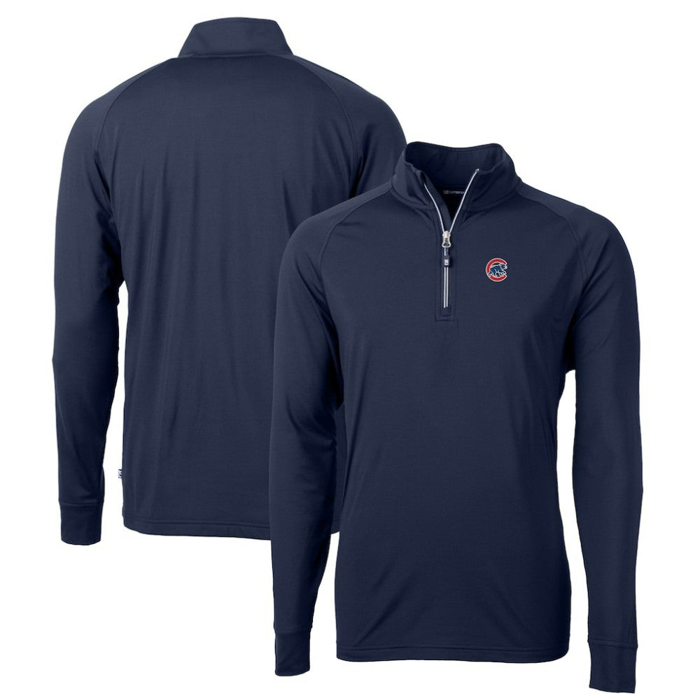 Chicago Cubs Cutter & Buck Big & Tall Adapt Eco Knit Stretch Recycled Quarter-Zip Pullover Top | MLB New