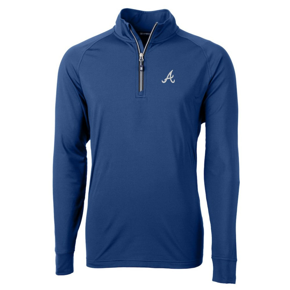 Atlanta Braves Cutter & Buck Big & Tall Adapt Eco Knit Stretch Recycled Quarter-Zip Pullover Top | MLB For sale
