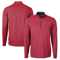 St. Louis Cardinals Cutter & Buck Big & Tall Virtue Eco Pique Micro Stripe Quarter-Zip Jacket | MLB Sale