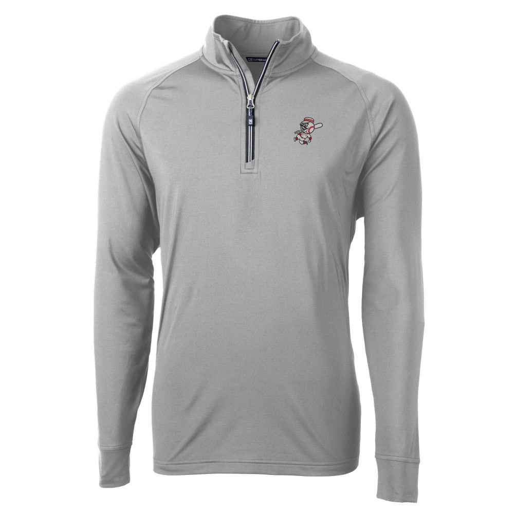 Cincinnati Reds Cutter & Buck Mr. Redlegs Adapt Eco Knit Stretch Recycled Quarter-Zip Pullover Top | MLB US