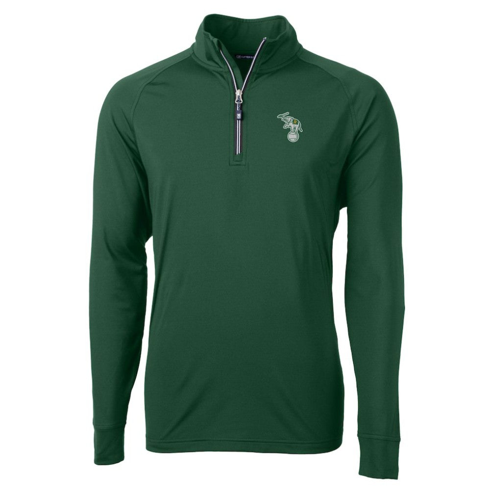 Athletics Cutter & Buck Stomper Adapt Eco Knit Stretch Recycled Quarter-Zip Pullover Top | MLB Discount