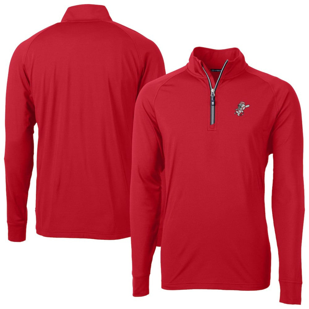 Cincinnati Reds Cutter & Buck Patriotic Logo Adapt Eco Knit Stretch Recycled Quarter-Zip Pullover Top | MLB For sale