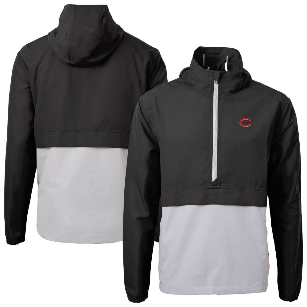 Cincinnati Reds Cutter & Buck Charter Eco Recycled Half-Zip Anorak Jacket | MLB On Sale