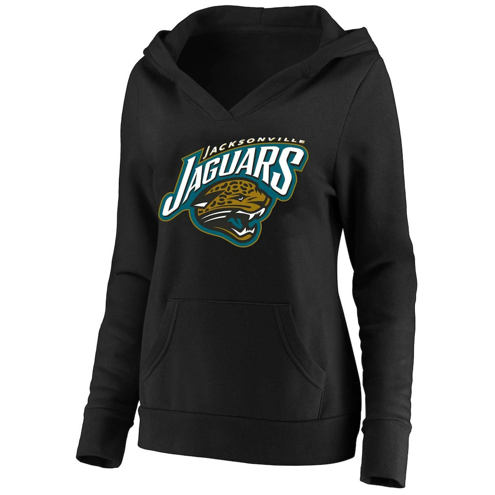 Jacksonville Jaguars Mitchell & Ness Women's Classic Logo V-Neck Pullover Hoodie