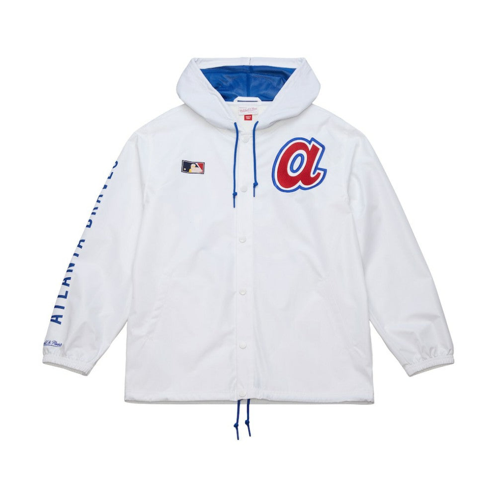 Atlanta Braves Mitchell & Ness Vintage Full-Snap Hooded Coaches Jacket | MLB New