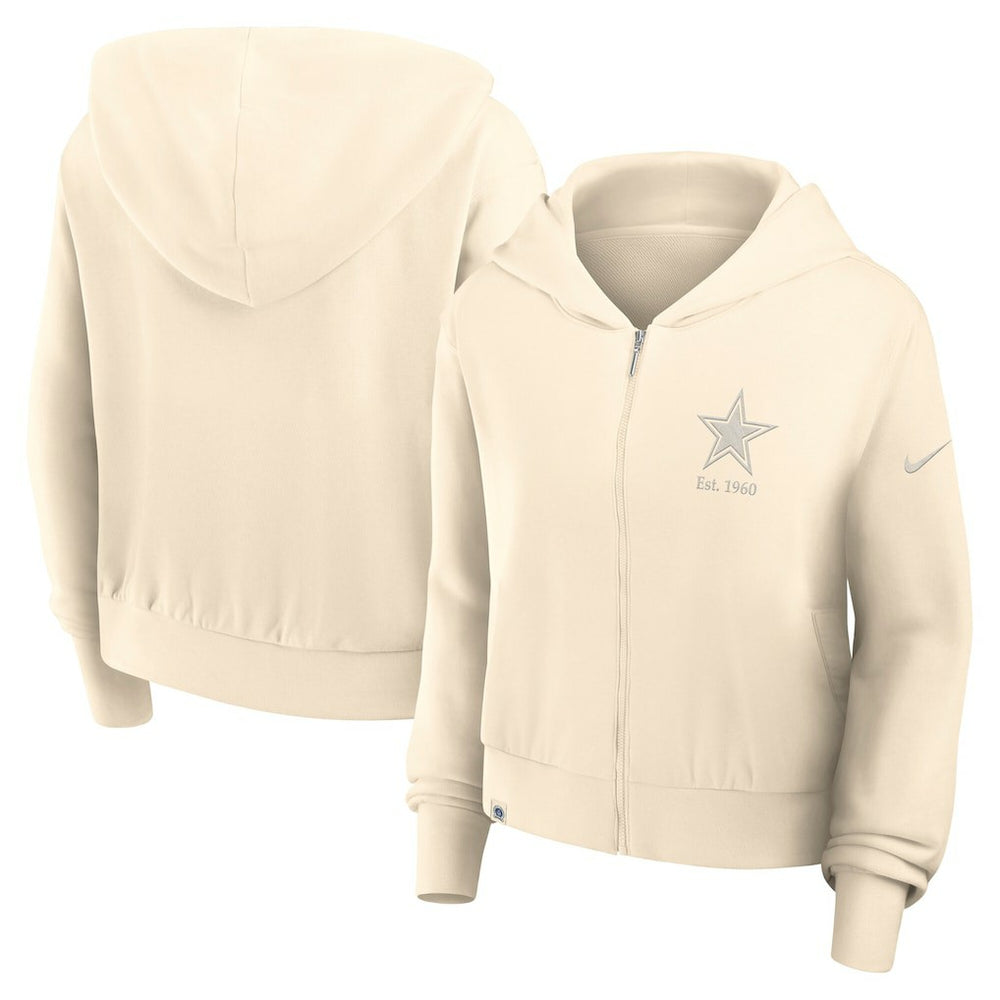 Dallas Cowboys Nike Women's Glory Cropped Full-Zip Hoodie