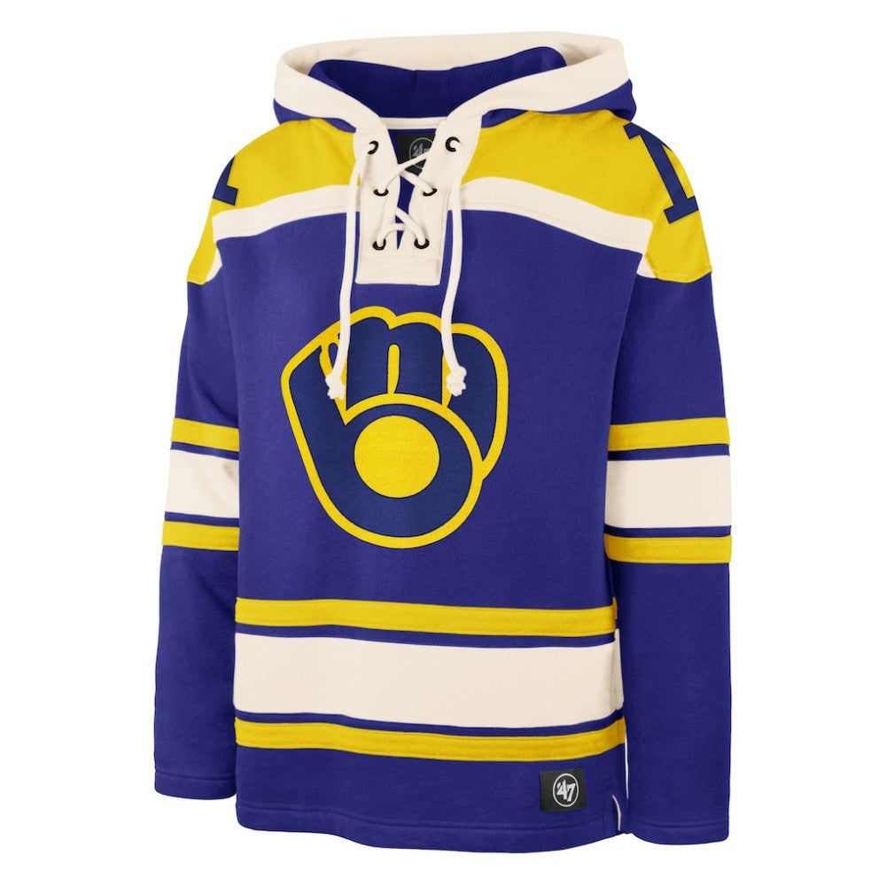 Milwaukee Brewers '47 Superior Lacer Pullover Hoodie | MLB New