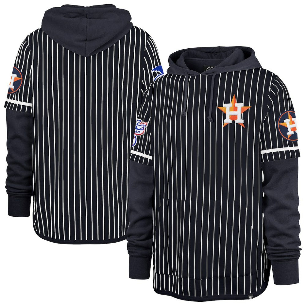 Houston Astros '47 Pinstripe Double Header Pullover Hoodie | MLB Online