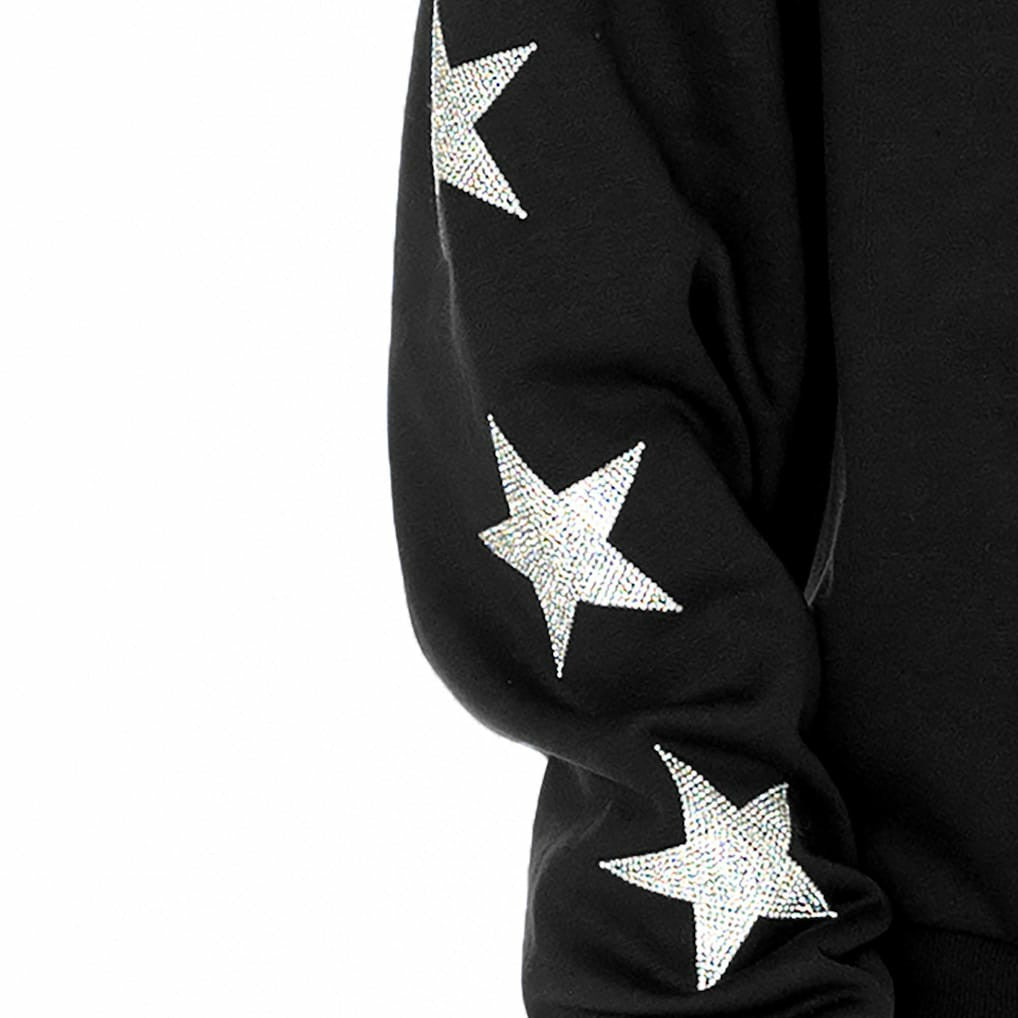 Houston Texans  Gameday Couture Women's Rhinestone Star Sleeve Settle the Score Oversized Tri-Blend Pullover
