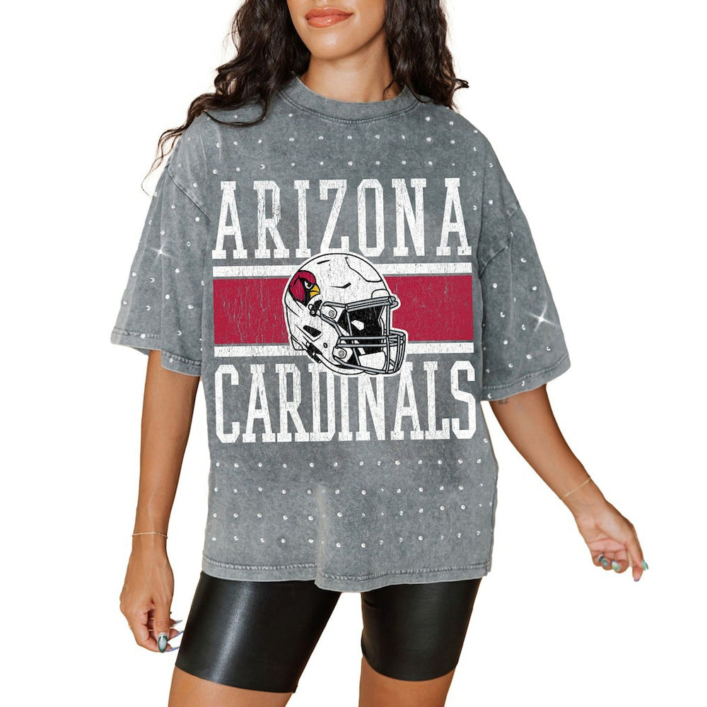 Arizona Cardinals  Gameday Couture Women's Oversized Mini Rhinestone Classic T-Shirt
