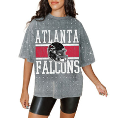 Atlanta Falcons  Gameday Couture Women's Oversized Mini Rhinestone Classic T-Shirt