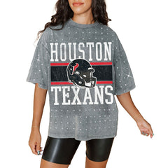 Houston Texans  Gameday Couture Women's Oversized Mini Rhinestone Classic T-Shirt