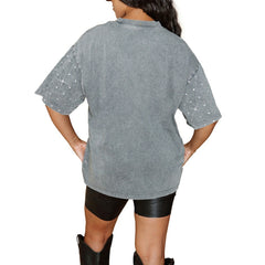 San Francisco 49ers  Gameday Couture Women's Oversized Mini Rhinestone Classic T-Shirt