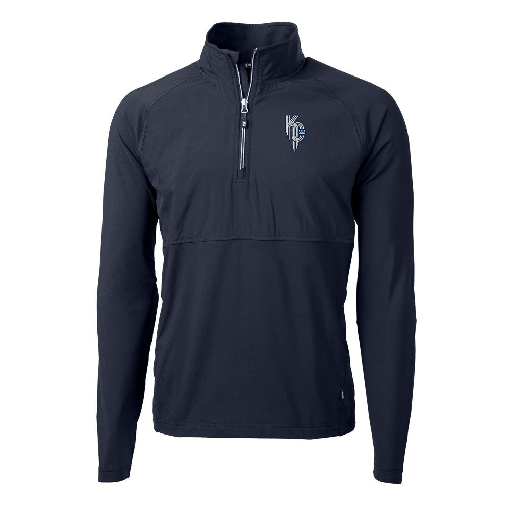 Kansas City Royals Cutter & Buck Adapt Eco Knit Hybrid Recycled Quarter-Zip Pullover Top | MLB Outlet