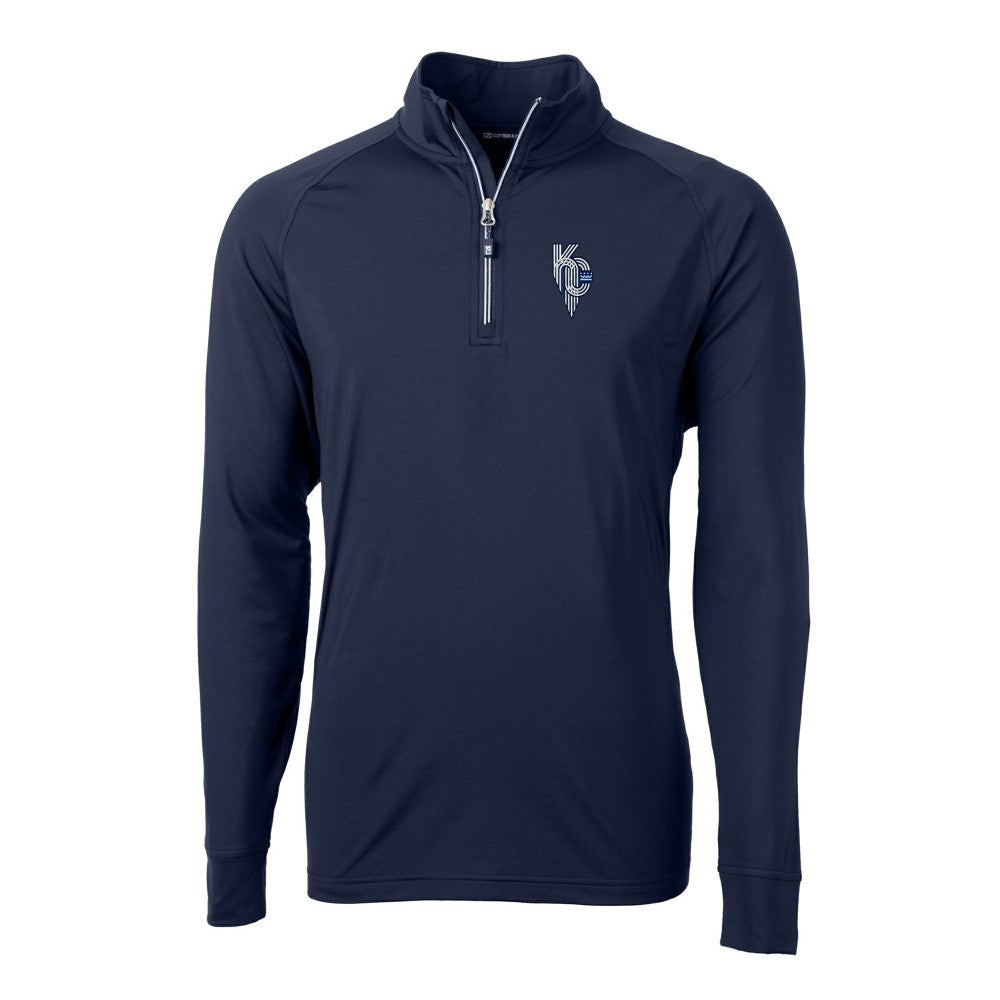 Kansas City Royals Cutter & Buck Adapt Eco Knit Stretch Recycled Quarter-Zip Pullover Top | MLB Sale