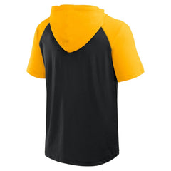 Pittsburgh Penguins Logo Athletic Prime Raglan Short Sleeve Pullover Hoodie Sale