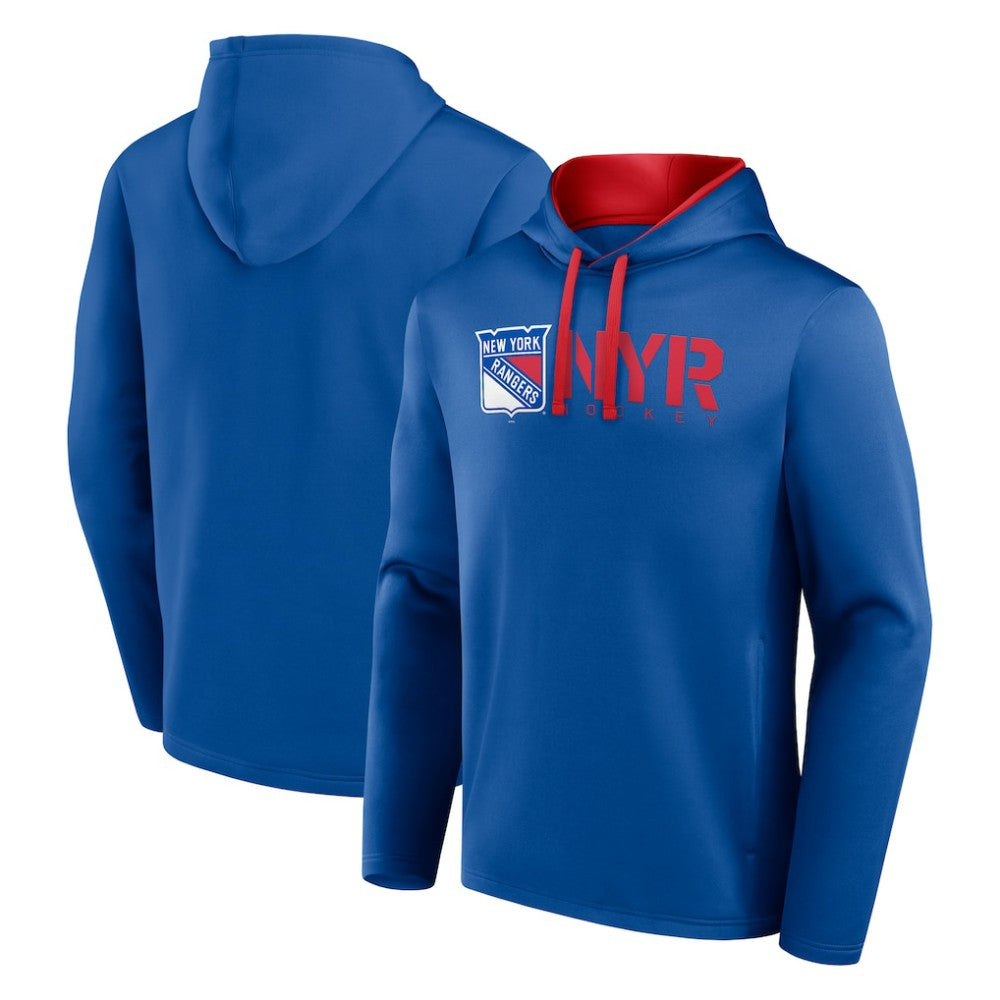 New York Rangers Logo Athletic Head Start Pullover Hoodie Sale