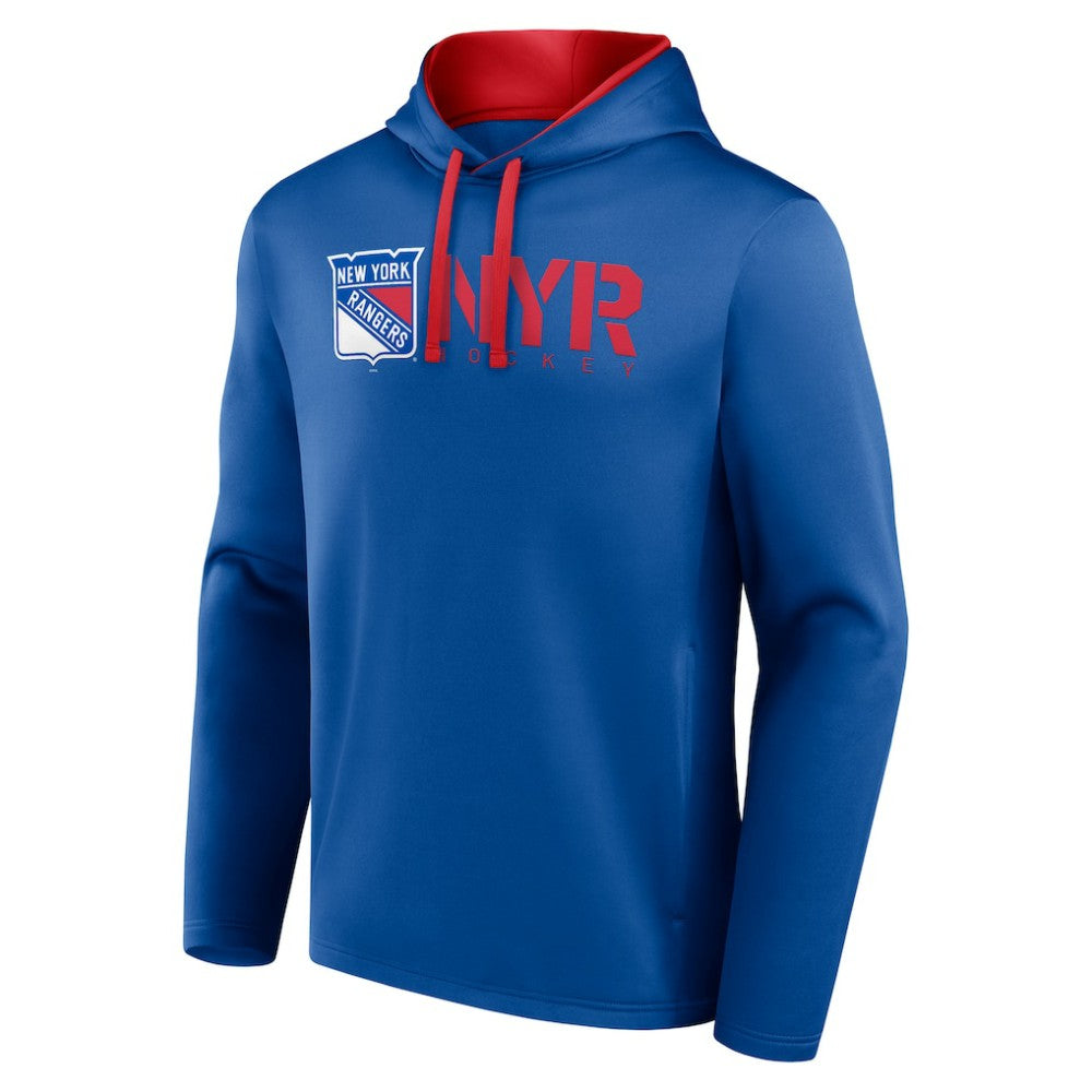 New York Rangers Logo Athletic Head Start Pullover Hoodie Sale