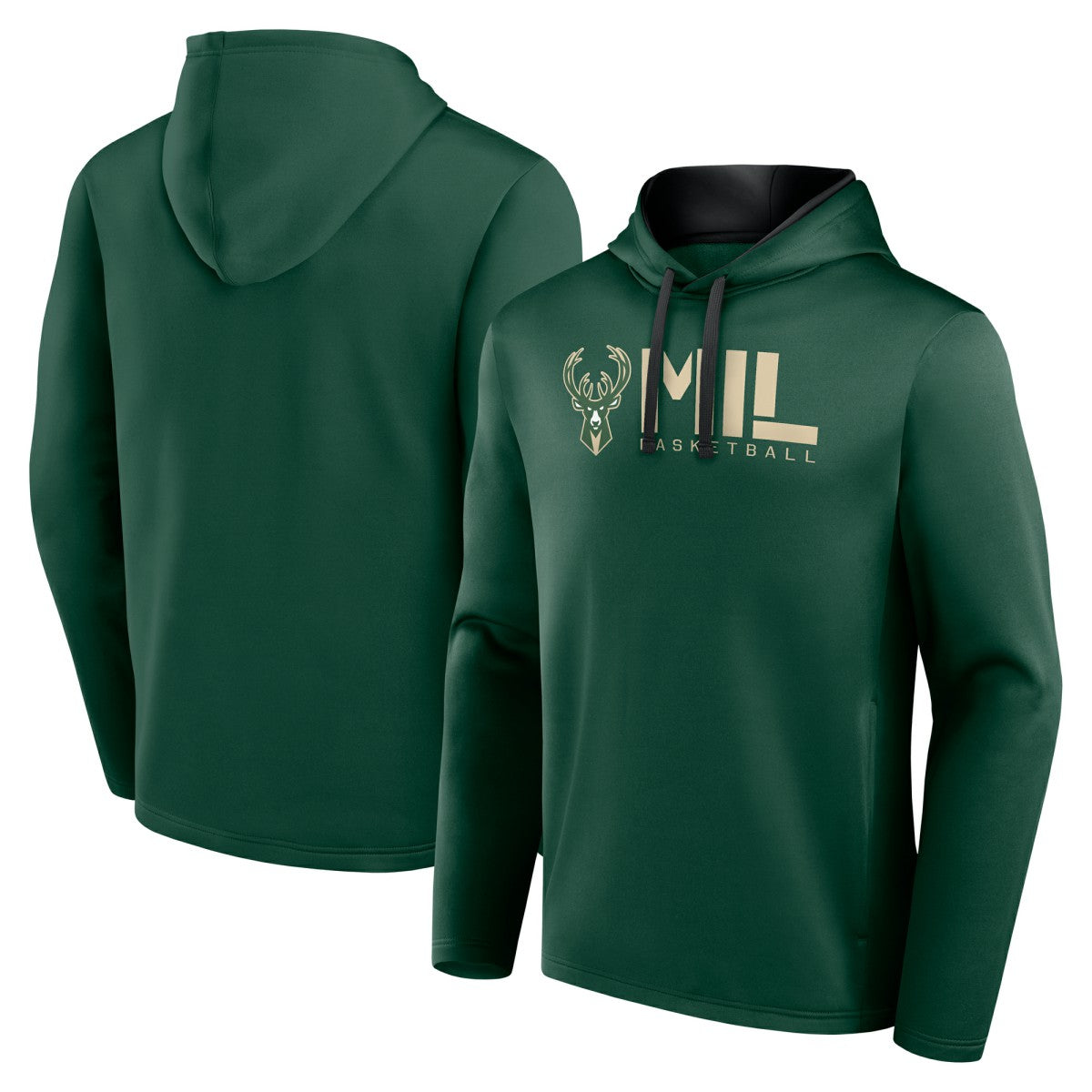 Milwaukee Bucks Logo Athletic Head Start Pullover Hoodie New