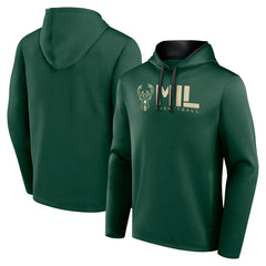 Milwaukee Bucks Logo Athletic Head Start Pullover Hoodie New