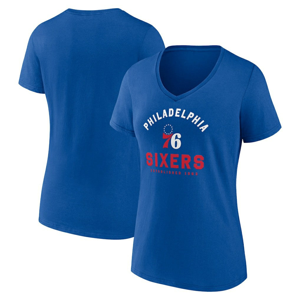 Philadelphia 76ers Logo Athletic Women's Unrivaled V-Neck T-Shirt Outlet