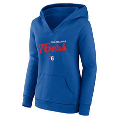 Philadelphia 76ers Logo Athletic Women's Triumphant V-Neck Pullover Hoodie On Sale