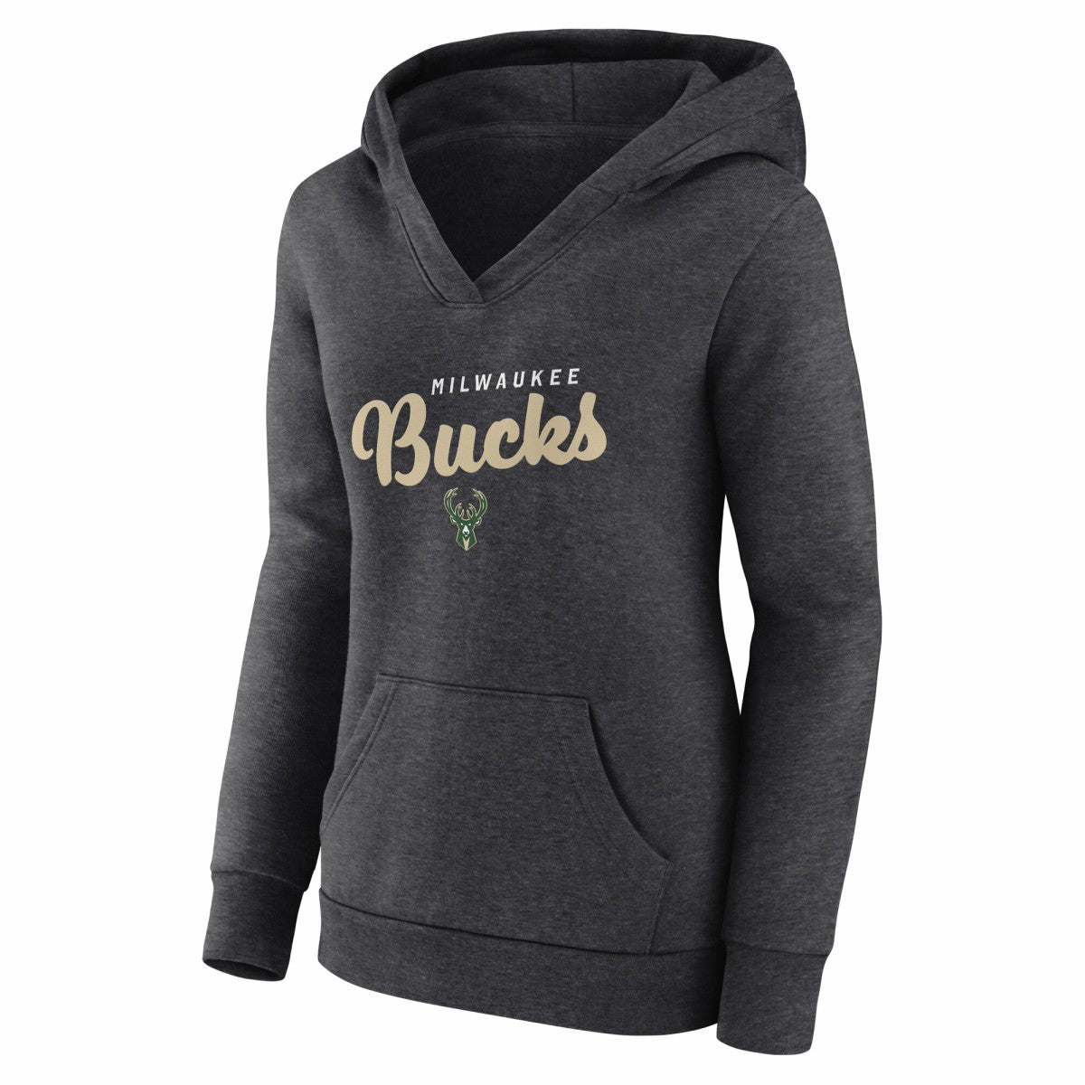 Milwaukee Bucks Logo Athletic Women's Triumphant V-Neck Pullover Hoodie Discount