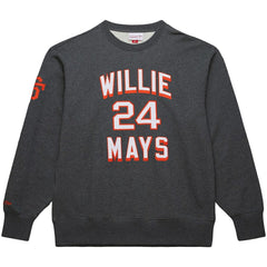 Willie Mays San Francisco Giants Mitchell & Ness Legends Collection Vintage Logo Name & Number Fleece Pullover Sweatshirt | MLB Sale