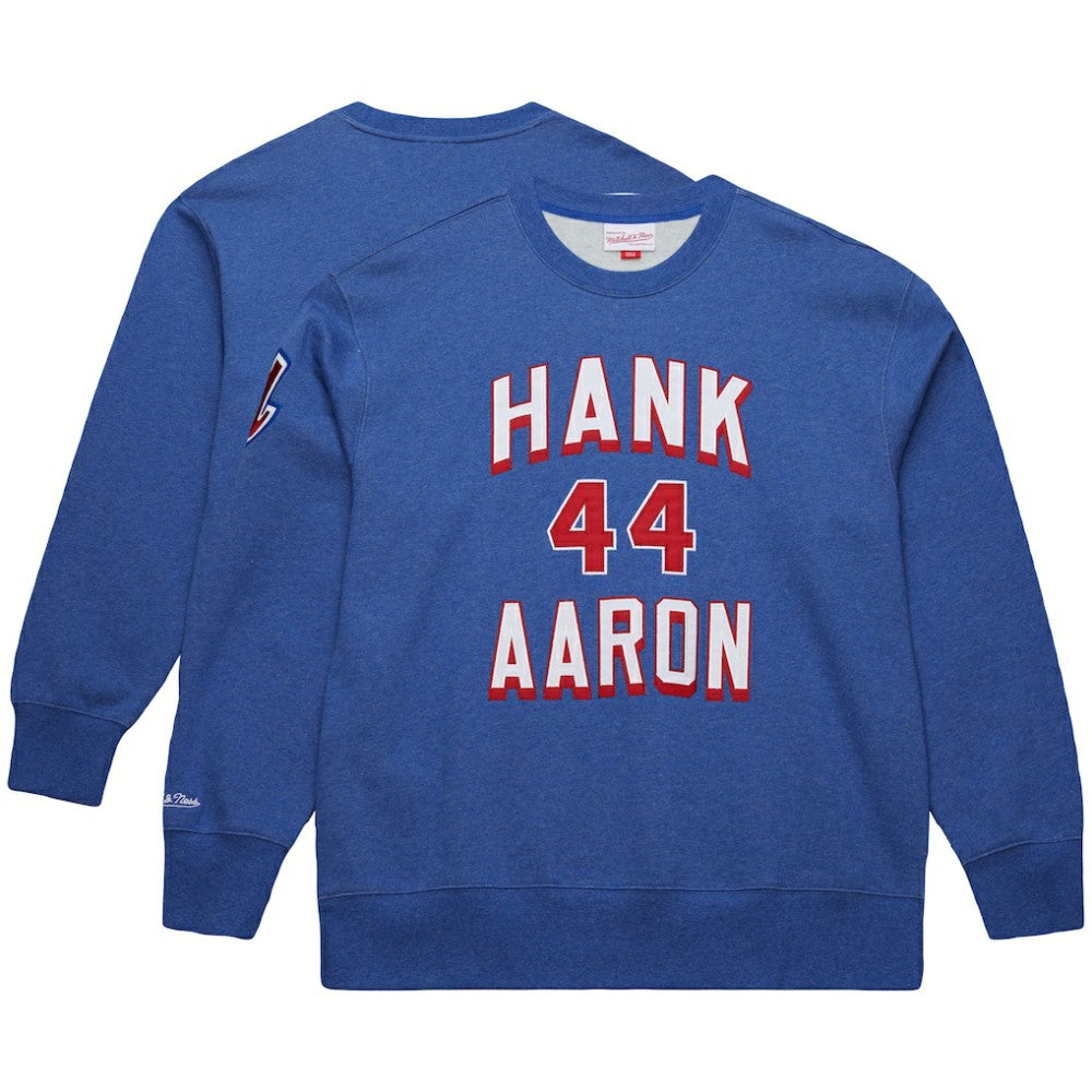 Hank Aaron Atlanta Braves Mitchell & Ness Legends Collection Vintage Logo Fleece Name & Number Pullover Sweatshirt | MLB On Sale