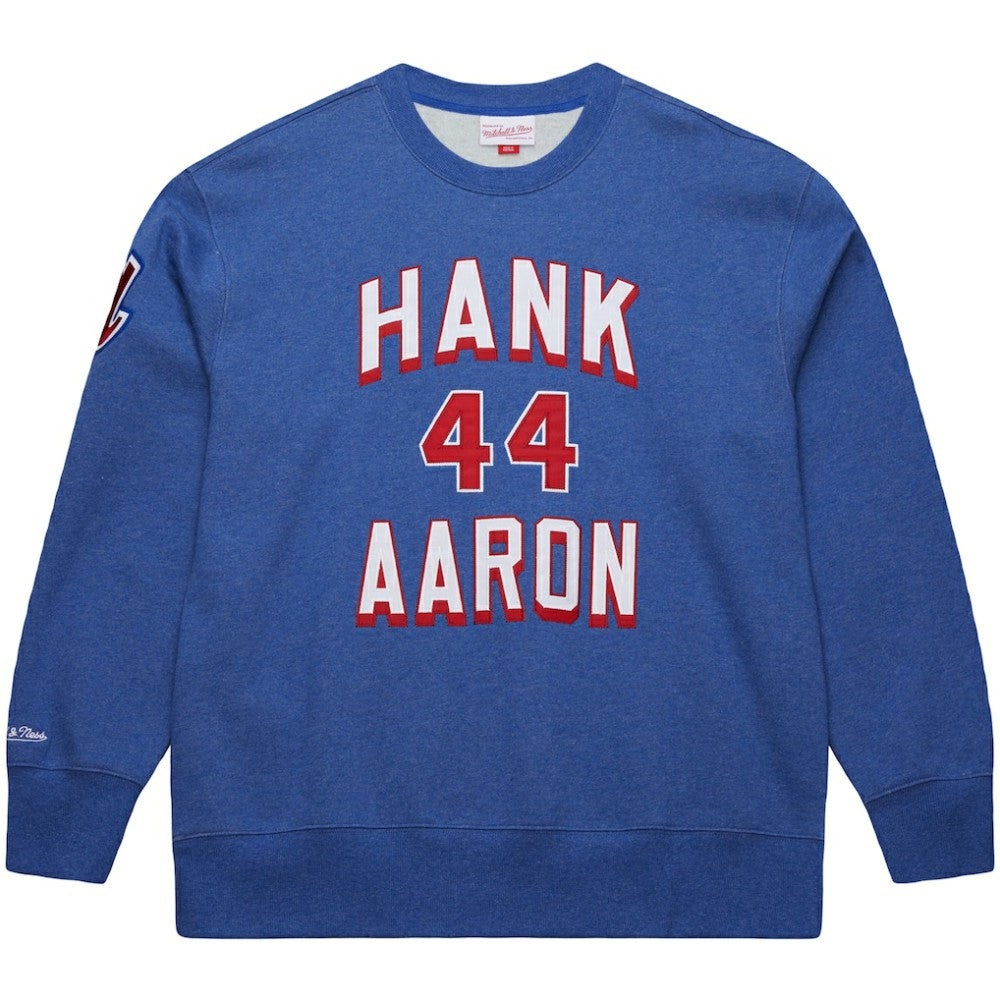 Hank Aaron Atlanta Braves Mitchell & Ness Legends Collection Vintage Logo Fleece Name & Number Pullover Sweatshirt | MLB On Sale