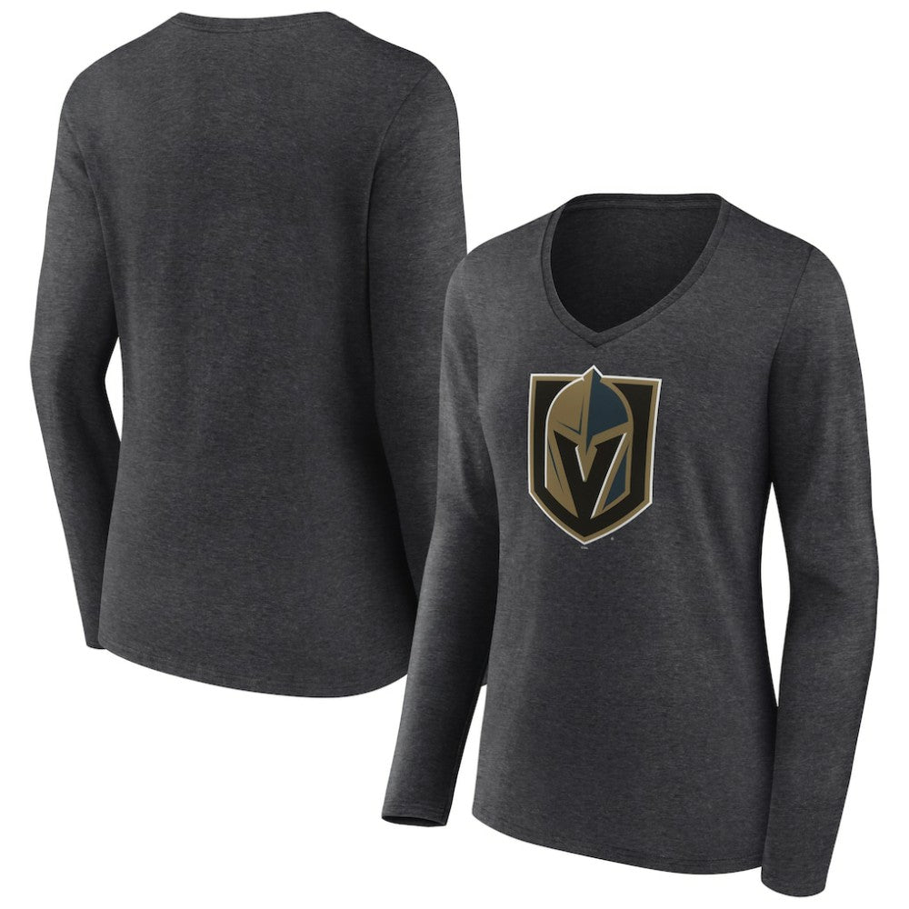 Vegas Golden Knights Women's Primary Logo Long Sleeve V-Neck T-Shirt Discount