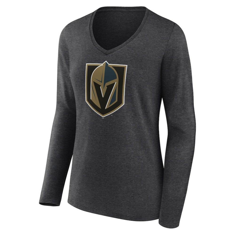 Vegas Golden Knights Women's Primary Logo Long Sleeve V-Neck T-Shirt Discount