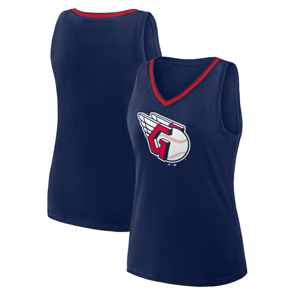 Cleveland Guardians Logo Athletic Women's Stellar Win V-Neck Tank Top | MLB On Sale