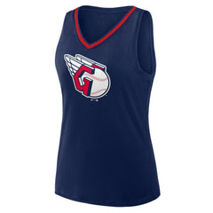 Cleveland Guardians Logo Athletic Women's Stellar Win V-Neck Tank Top | MLB On Sale