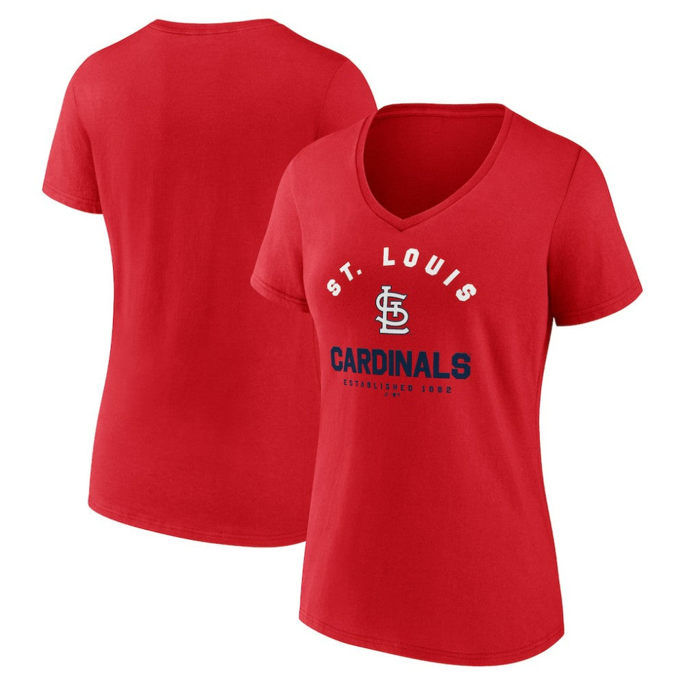 St. Louis Cardinals Logo Athletic Women's Unrivaled V-Neck T-Shirt | MLB Shop