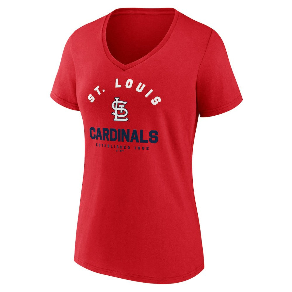 St. Louis Cardinals Logo Athletic Women's Unrivaled V-Neck T-Shirt | MLB Shop