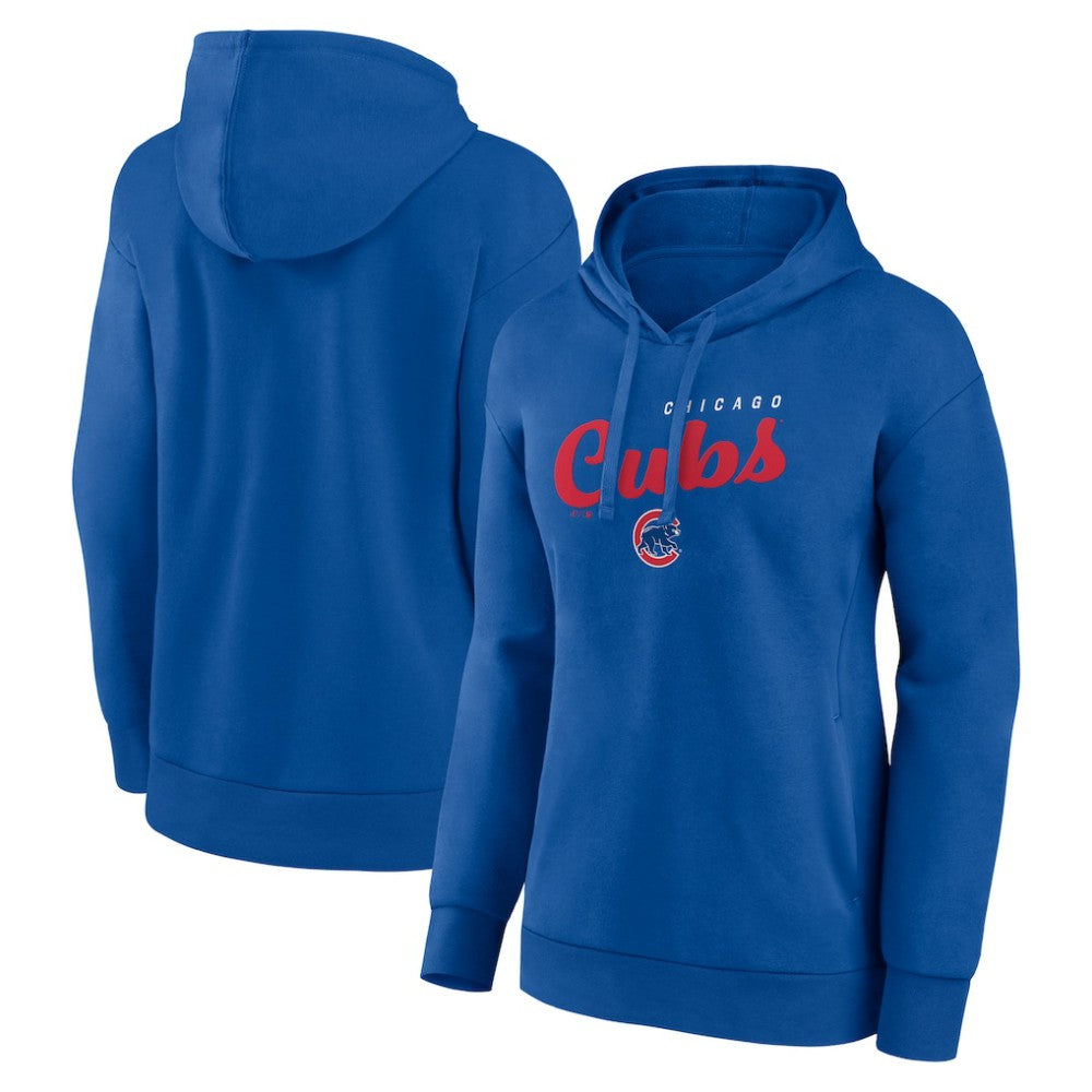 Chicago Cubs Logo Athletic Women's Logo Triumphant V-Neck Pullover Hoodie | MLB Sale