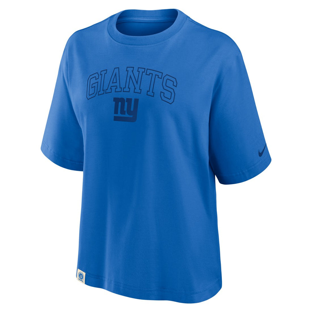 New York Giants Nike Women's Glory Arch Boxy T-Shirt