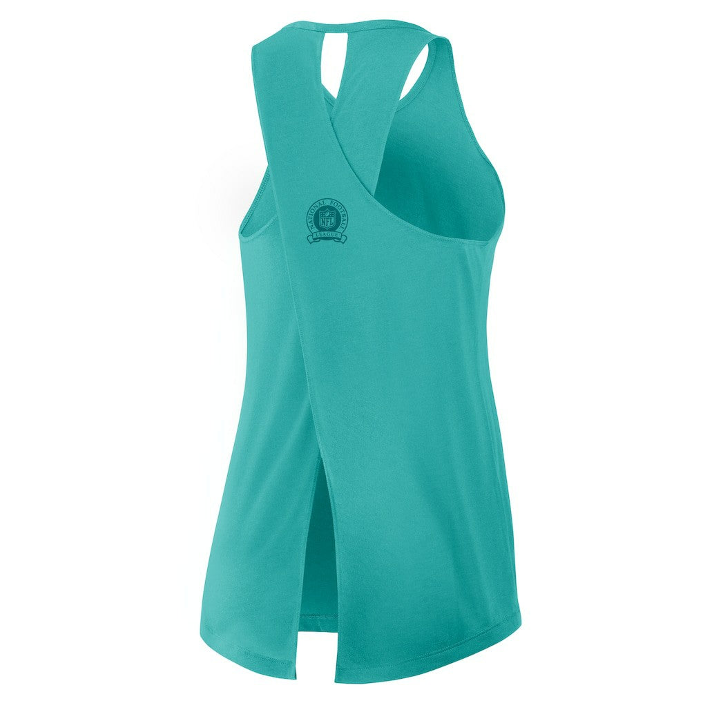 Miami Dolphins Nike Women's Glory Open-Back Crisscross Dri-FIT Tank Top