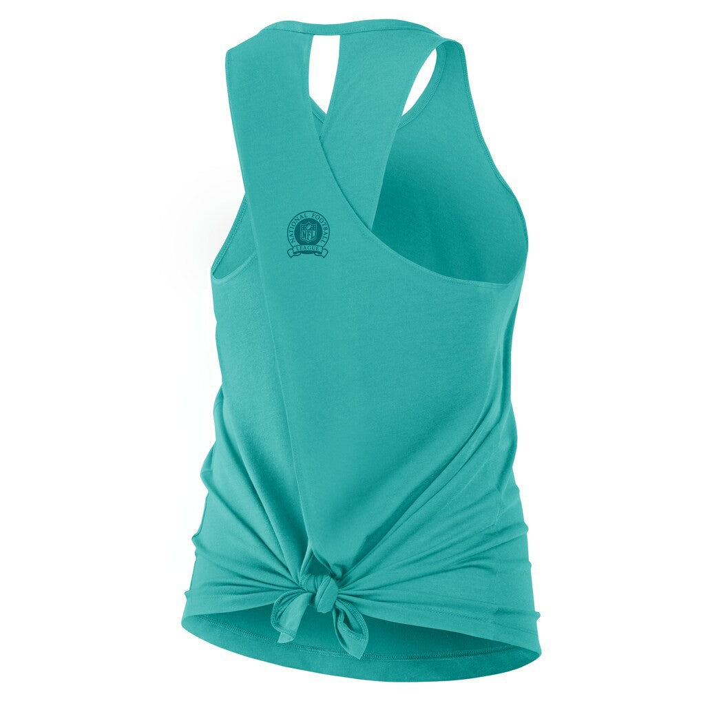 Miami Dolphins Nike Women's Glory Open-Back Crisscross Dri-FIT Tank Top