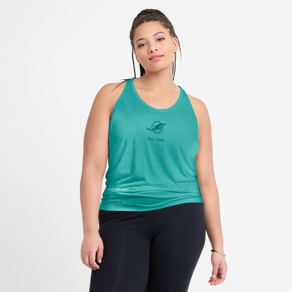 Miami Dolphins Nike Women's Glory Open-Back Crisscross Dri-FIT Tank Top